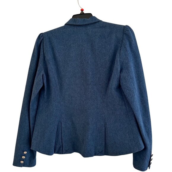 Belle Vere Blue Tweed Blazer NWT Structured Single Button Size S - Picture 2 of 4
